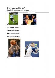 English Worksheet: Can
