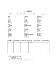 English Worksheet: CLOTHES