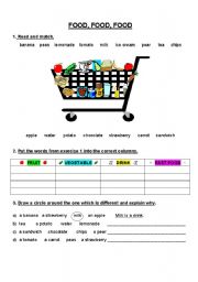 English Worksheet: FOOD, FOOD AND MORE FOOD