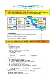 English Worksheet: listening