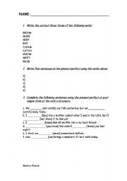 English worksheet: PRESENT PERFECT