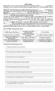 English Worksheet: Child Labour