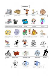 English Worksheet: Hobbies: vocabulary worksheet