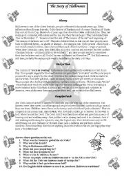 English Worksheet: History of Halloween