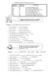 English Worksheet: possesive adjectives