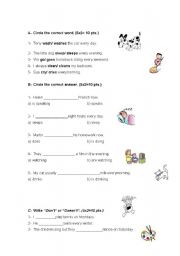 English Worksheet: prsent simple-continuous