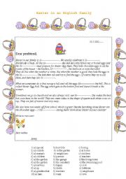 English Worksheet: Easter in an English family