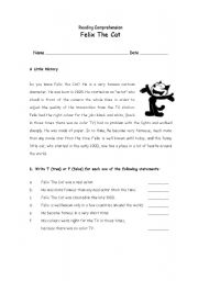 English Worksheet: reading felix