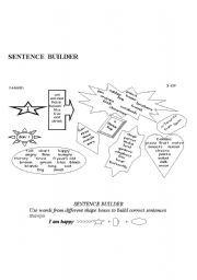 English Worksheet: Sentence Builder