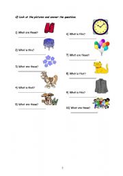 English Worksheet: these / this / those / that
