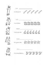 English Worksheet: COLOURS AND NUMBERS