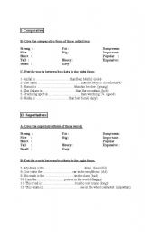 English Worksheet: comparatives and superlatives