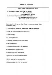 English worksheet: Adverbs of Frequency