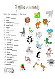 English Worksheet: ANIMALS MATCHING ACTIVITY