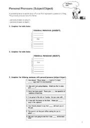 English worksheet: Personal Pronouns