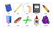 English Worksheet: School item flashcards for TPR activities