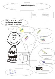 English Worksheet: School Objects
