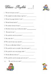 English Worksheet: Learn something about your classmates. . . . !