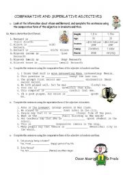 English Worksheet: comparatives and superlatives