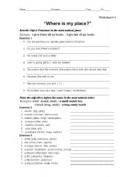 English Worksheet: pronouns