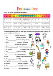 English Worksheet: PAST SIMPLE TENSE