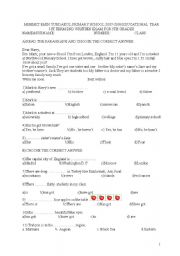 English Worksheet: exams and quizzes for 5th grades