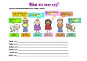 English Worksheet: INDIRECT SPEECH 1