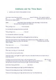 English Worksheet: GOLDILOCKS