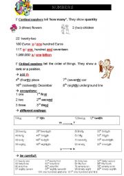 English Worksheet: ordinal numbers