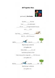 English Worksheet: Song: All together now