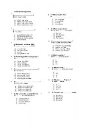 English Worksheet:  Exercise for beginners