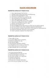 English Worksheet: Passive Voice Review