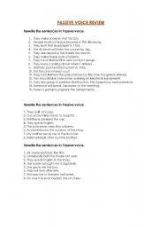 English worksheet: Passive Voice Review