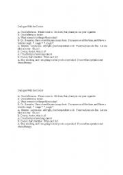 English Worksheet: Dialogue With the Doctor, symptoms and diagnosis