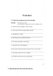 English worksheet: Likes and dislikes