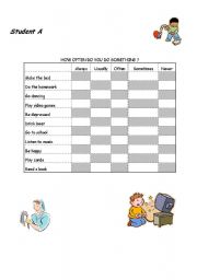 English Worksheet: How often do you . . ? - Battle Ship