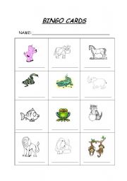 English Worksheet: Bingo Cards