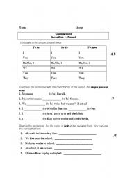 English Worksheet: Grammar test