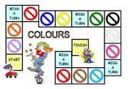 English Worksheet: Colours game