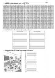 English worksheet: School wordsearch