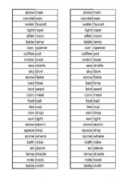 English Worksheet: Compound Word Match