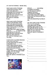 English Worksheet: All I want for christmas - Mariah Carey