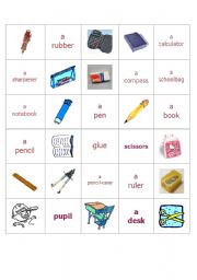 English worksheet: Things from the classroom