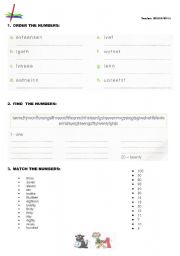English Worksheet: NUMBERS