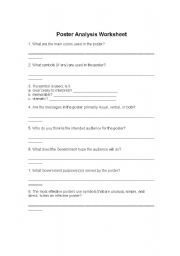 English worksheet: Poster Analysis Worksheet