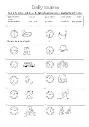 English Worksheet: Daily Routine