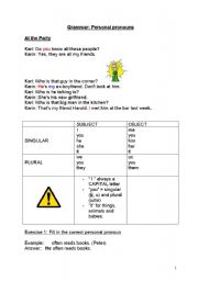 English Worksheet: Possessive and personal pronouns