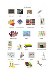English Worksheet: School materials