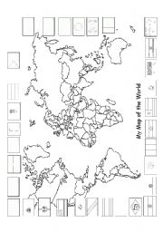 English Worksheet: World Cup Map