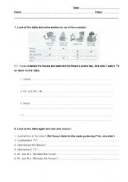 English Worksheet: Past Simple